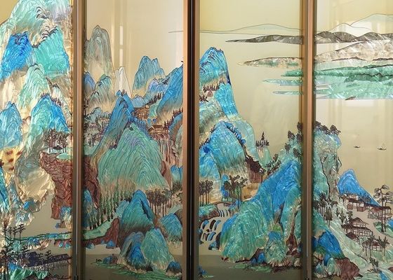 el mural elegante 2440x1830m m de la pantalla 3D pinta Splashback de cristal