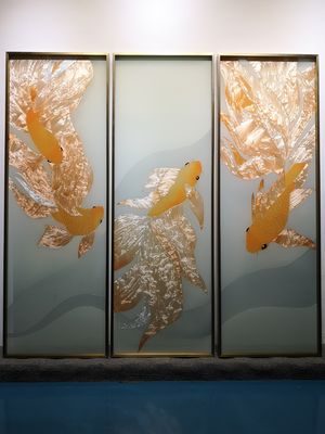 el mural elegante 2440x1830m m de la pantalla 3D pinta Splashback de cristal