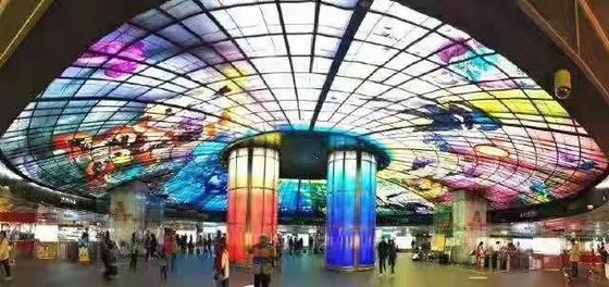 Murales de cerámica de la pared de cristal de la frita 12m m del color vivo de la ventana
