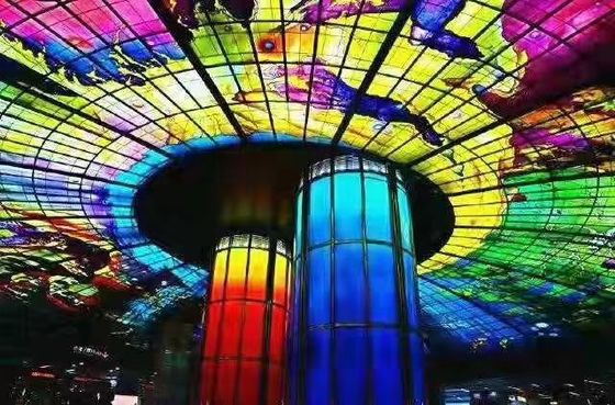 Murales de cerámica de la pared de cristal de la frita 12m m del color vivo de la ventana