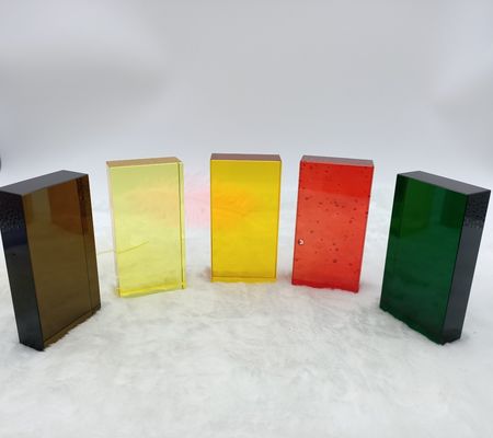 Ladrillos a prueba de polvo sólidos coloridos del bloque de cristal de la división 80m m