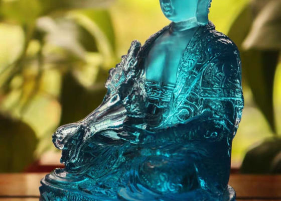Oriental Liuli tradicional Sapphire Vivid Crystal Buddha